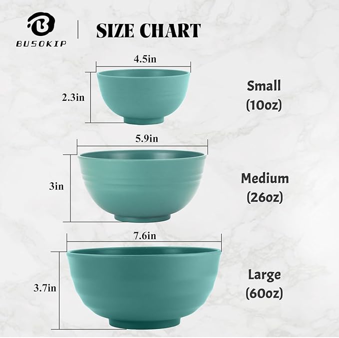 Wheat Straw Bowls Set of 8, Microwave and Dishwasher Safe, Unbreakable and Lightweight Small Bowl for Snack, Yogurt, Dessert Bowls for Kitchen, Picnic, Party (Green, 10 OZ)