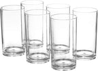 AOYITE 20-ounce Plastic Tumblers Dishwasher-Safe Premium Quality Juice Water Glasses BPA-free Clear Set of 6 Drinking Cups