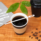 Restaurantware-5.8 Inch Coffee Stirrers, 100 Disposable Coffee Stirring Sticks - Unique Keyhole Design, For Hot And Cold Drinks, White PS Plastic Plastic Stir Sticks, For Coffees and Cocktails,
