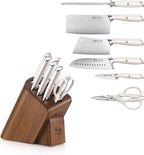 Cangshan L1 Series 7-Piece Cleaver Knife Block Set, Forged German Steel, White, 1027129