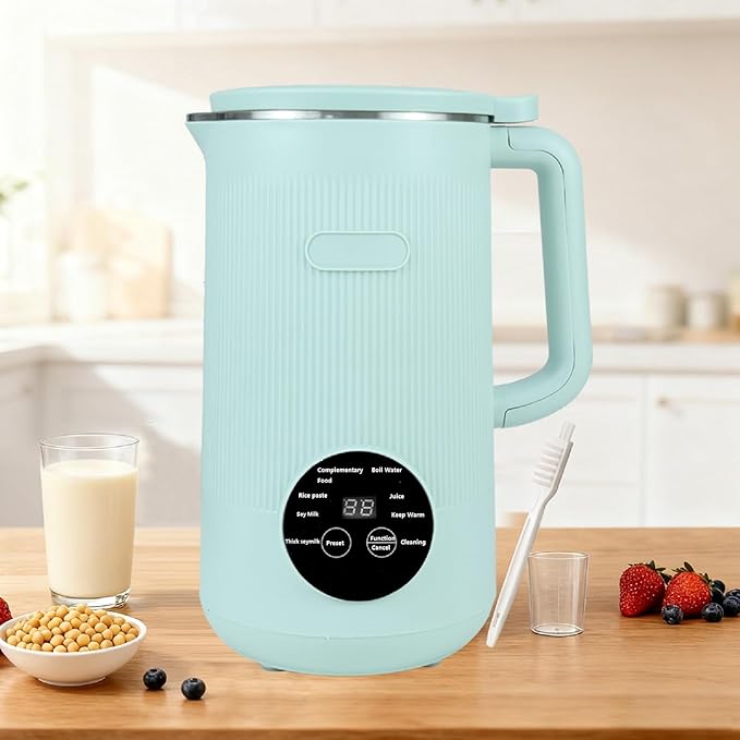 8-in-1 Automatic Soy Nut Milk Maker,40oz Soy Milk Maker for Homemade Almond,Oat,Soy Milk,Rice Paste,Complementary Food,Juice,Milk Maker Machine with Delay Start/Keep Warm/Self Clean/Boil Water