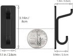 Self Adhesive Wall Hooks for Hanging: Extra Strong 13 LB, Hook for Coat, Towel in Bathrooms, Shower, Kitchen, Wall, Door Hook, Black 6 Pack