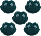 WHJY Dark Green Cherry Blossom Dish Set, Cute Pink Ceramic Plates, Sauce/Seasoning Dish, Sushi Dishes, Soy Dipping Bowl, Dessert, Appetizer Plates, Serving Dish for Kitchen Home – Set of 5