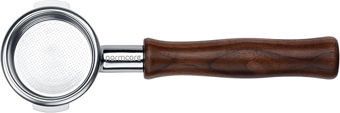 Normcore 58mm Naked Portafilter for Breville Dual Boiler Espresso Machine BES900XL, BES920XL, BES980XL, BES990BSS, Bottomless Portafilter with 18g Basket, Genuine American Walnut Handle