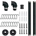 Toplife 39.4 inch Pot Rack, Kitchen Wall Mounted Detachable Pan Lid Utensils Organizer Hanging Rail with 16 Hooks, Black