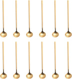 12 PCS Coffee Spoons, 18/8 Stainless Steel Espresso Spoons, 6.7 Inches Vogue Mini Tea Spoon, Cappuccino Stirring Small Spoon for Dessert, Ice Cream, Frosted Handle,Sweejar(Gold)