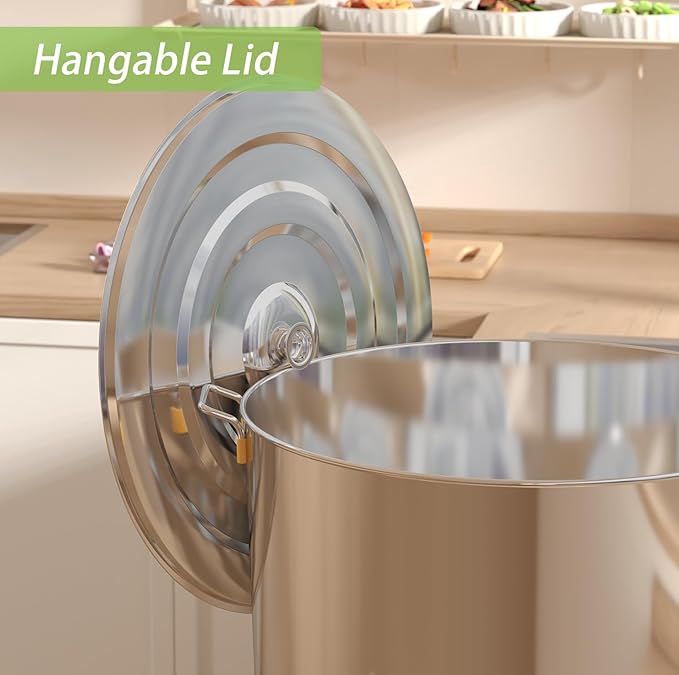 Large Pasta Cooker with Strainer,53.22 Qt. Commercial Pasta Pot,Stainless Steel Pasta Cooker Insert Set with Strainer Basket,Multipots Cooking Tool for Commercial Restaurant,6 Holes