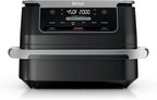 Ninja Foodi 6-in-1 FlexBasket Air Fryer with 7-QT MegaZone & Basket Divider for Large Proteins & Full Meals, Smart Finish Cook 2 Foods 2 Ways, Family Sized Capacity, Air Fry, Roast & More, Black DZ071