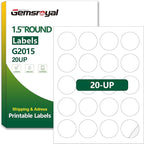 1.5 inch Round Labels Printable,Matte White Custom Sticker Labels for Printer,1-1/2" Small Circle Sticker Paper for Jars,1.5" Blank Round Stickers,40 Sheets,800 Circle Stickers in Total