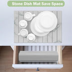 Stone Dish Drying Mat for Kitchen Counter,24"(L)×16"(W) Collapsible Fast-Drying Diatomaceous Earth Mats with Towel Sanding Tool,Versatile Stone Drying Mats for Cups Dishes Bottles