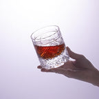 KAMMAK Old Fashioned Crystal Whiskey Glasses Set of 2, 8.45 oz (250 ml) Handmade Thick Base Tumbler with Delicate Rim & Seamless Design for Scotch, Bourbon, Cocktails, Lead-Free Barware