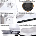 Stand Mixer 5-QT, 6+P Speed Tilt-Head Food Mixer 300W Dough Mixer with Stainless Steel Bowl,Dough Hook,Flat Beater&Whisk Electric Kitchen Mixer for Household Baking, Anti-Slip(Pearl White)