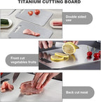 Pure Titanium Cutting Board Food Grade Cutting Board Non-slip surface is lightweight and resistant to deformation, suitable for outdoor camping and kitchen - Dishwasher safe (14"L x 10"W)