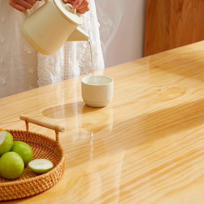 28"X60"Crystal PVC Table Cover Protector, Waterproof PVC Tablecloth, 1.5MM Thickened Rectangle Mat for Dinning, Desk, Coffee Table.Workbench,Dresser, TV-Stand, Counter