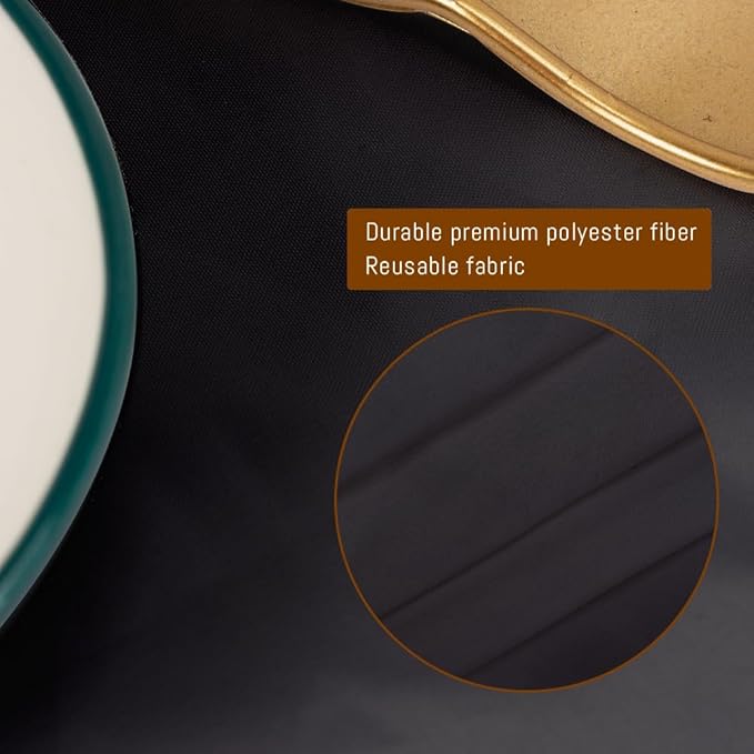 2 Pack Black Round Tablecloths, 120 Inch Stain Resistant and Wrinkle Polyester Fabric Washable Table Clothes Cover for Kitchen Dining, Wedding, Reception Banquet, Birthday Party, Buffet Restaurant