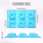 3PCS Mini Bundt Cake Pans for Baking, Non-stick 6 Cavity Silicone Bundt Cake Pan Molds, Multipurpose Molds for Cupcakes Brownies Jellies with Even Heat Transfer Feature for Home Baking(Spiral)