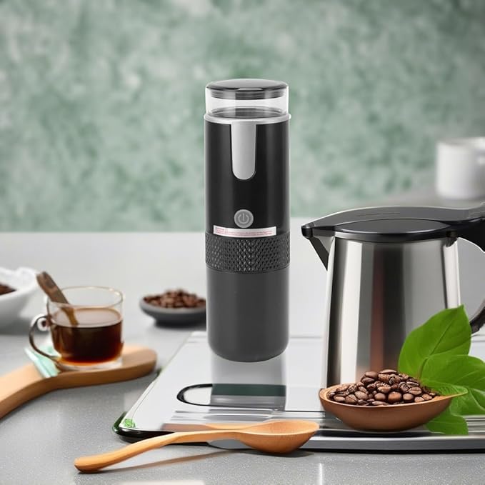 CHICIRIS Portable Coffee Machine Compatible for Capsules Ground Coffee Handheld Coffee Maker Manually Operated for Camping Hiking One Button no Heating Function