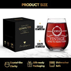 1951 Limited Edition Wine Glass, 75th Birthday Gifts for Women,75th Birthday Aged to Perfection, 75th Birthday Presents for Mom 75th Birthday Party, 1 Pack Reusable Burlap Wine Bag-126