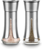 Salt and Pepper Shakers by Aelga - Salt Shaker with Adjustable Pour Holes for Himalayan, Kosher