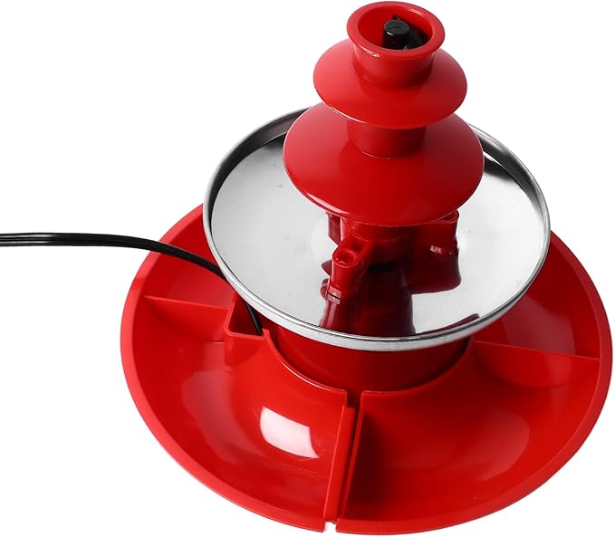 3 Layer Chocolate Fountain Detachable Plate, Multifunctional Fondue for BBQ Sauces, Mexican Cheese, Liquor Fountain with Large Capacity 7 oz, Simple Installation and