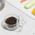 Clear Salt Cellar with Lid, 7oz Crystal Glass Salt Box Salt and Pepper bowls, Salt Container Holder for Kitchen, Storage Container for Candies, Coffee, Sugar