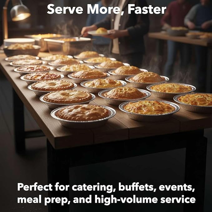 1000-Pack 7 15/16" Foil Pie Pans - Deep 1 1/8" Disposable Aluminum Pie & Tart Pans with Full Curl Rim - For Bulk Baking, Portion Prep, To-Go Meals, Market Stands & Foodservice Lines