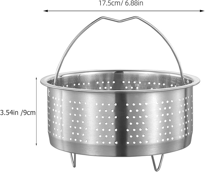 UPKOCH Stainless Steel Vegetable Steamer Basket for Cooking, 6.88 Inch Steaming Basket for Pot, Dumplings, Veggies, Rice, Seafood, Home and Restaurant Use