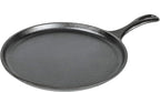 Lodge L9OG3 Cast Iron Round Griddle, Pre-Seasoned, 10.5-inch - Made in USA, Compatible with Stovetop, Oven, Grill & Campfire