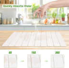 Foldable Stone Dish Drying Mat for Kitchen Counter,24"×16"Fast Dry Pad Absorbent Countertop Mat, Heat-resistant Mat,Diatomaceous Earth Mats,White