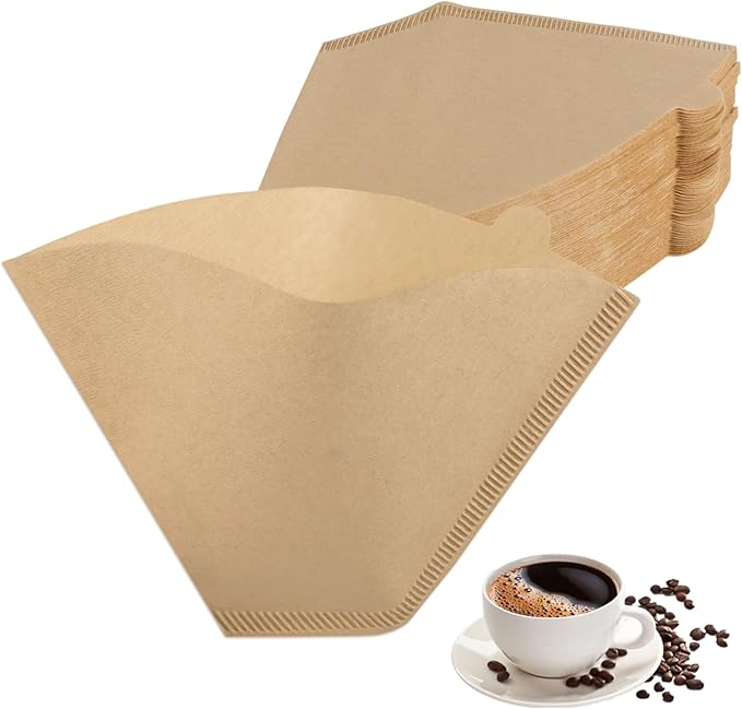 XINRUI 200 PCS #4 Cone Coffee Filter for Ninja Dual Brew Coffee Maker, Disposable 8-12 Cups Coffee Paper Filters Natural Brown Unbleached Coffee Filters for Pour Over and Drip Coffee Maker