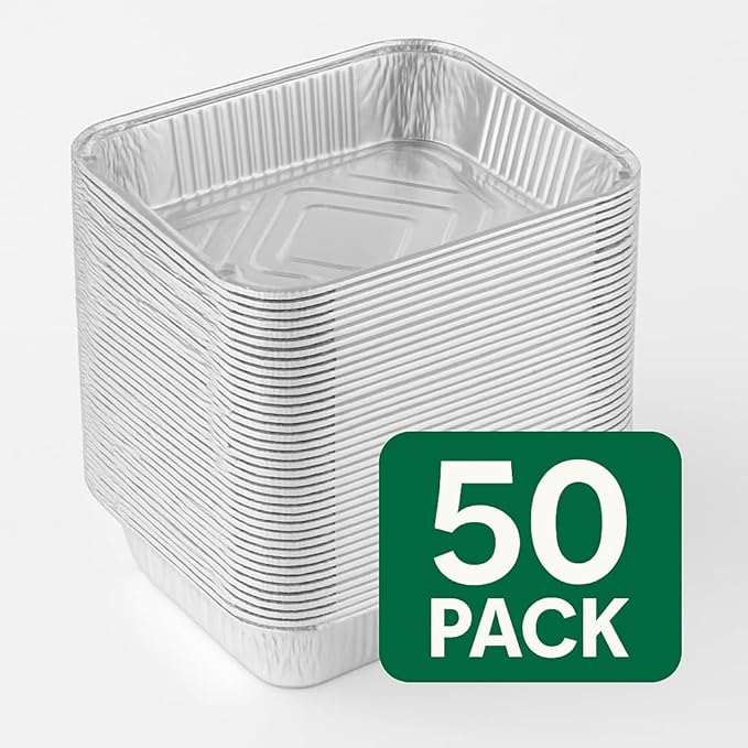 Ruthy's Outlet Disposable Aluminum Foil Pans, Half Size Steam Table Deep, 30 Pack, Silver, 2.5 Inches Deep (50 Pack)