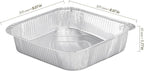 50 Pack 8x8 Inch Square Aluminum Baking Pans, Heavy Duty Disposable Foil Pans for Baking, Cooking, Freezing, Meal Prep