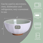 6-Piece Pasta Bowls 24 oz, Green Porcelain Bowls 6 inch, Microwave Oven Dishwasher Safe Scratch Resistant