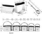HULISEN Stainless Steel Biscuit Cutter Set, Flour Duster, Pastry Scraper and Dough Blender, Sturdy & Long-Lasting with Ergonomic Rubber Grip, Professional Baking Dough Tools, Gift Package (4 Pcs/Set)