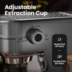 Espresso Machine - 20Bar Coffee Maker with Foaming Steam Wand: 1450W Compatible for Original Capsule & Ground, Single-Serve Espresso Maker with 35Oz Removable Water Tank for Latte, Kitchen