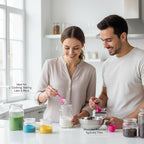 5g Plastic Measuring Spoons (10ml) – Pack of 5 mini Scoops for Protein Poweder, Creatine, Coffee, Lab, Baking, Laundry, Canisters, Dry Goods – 1 Teaspoon Measuring Spoons (tsp), Pink