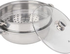 Stainless Steel Steamer Food Steamer Basket Double Boiler for Stove Top Pasta Pot Cookware Set for Kitchen Cooking