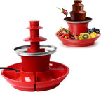 3 Layer Chocolate Fountain Detachable Plate, Multifunctional Fondue for BBQ Sauces, Mexican Cheese, Liquor Fountain with Large Capacity 7 oz, Simple Installation and