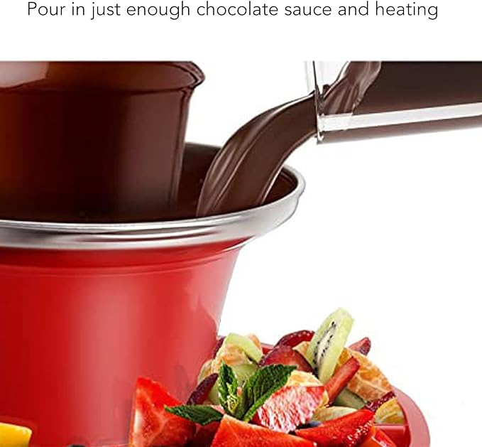 3 Layer Chocolate Fountain Detachable Plate, Multifunctional Fondue for BBQ Sauces, Mexican Cheese, Liquor Fountain with Large Capacity 7 oz, Simple Installation and