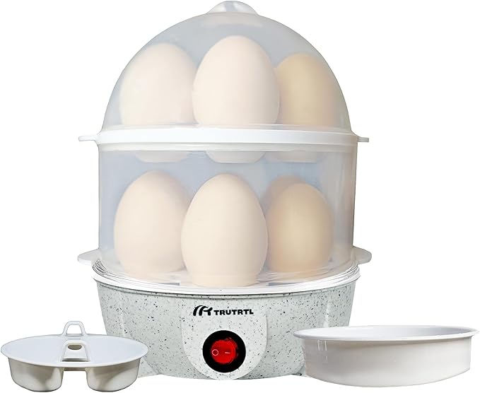 4 in 1 electric egg cooker | Boils upto 14 eggs | Poacher | Omelet maker | Vegetable steamer, dumpling & More | Marble