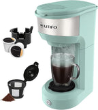 LITIFO Single Serve Coffee Maker for Ground coffee, Tea & K Cup Pod, 2-In-1 Small Coffee Machine with 6 to 14oz Reservoir, One-Button Fast Brew, Auto Shut-off & Self Cleaning Function (Green)
