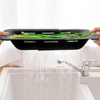 Collapsible Sink Colanders and Strainers Basket Extendable Plastic Fruit Vegetable Strainer Drainer Basket for Kitchen (Length 13.6 inch-18.7 inch) (Black) 6 * 10