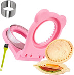 Uncrustables Sandwich Maker Sealer Cutter, Crustless Sandwich Cutter, PB&J Uncrustable Maker - Color Pink, Round Shape