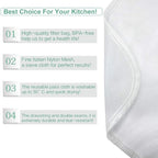 Nut Milk Bag Reusable 3 Pack Food Strainer Nut Bags For Almond/Soy Milk Greek Yogurt Professional for Cold Brew Coffee Tea Beer Juice Fine Italian Nylon Mesh (2 pack-8"x10")