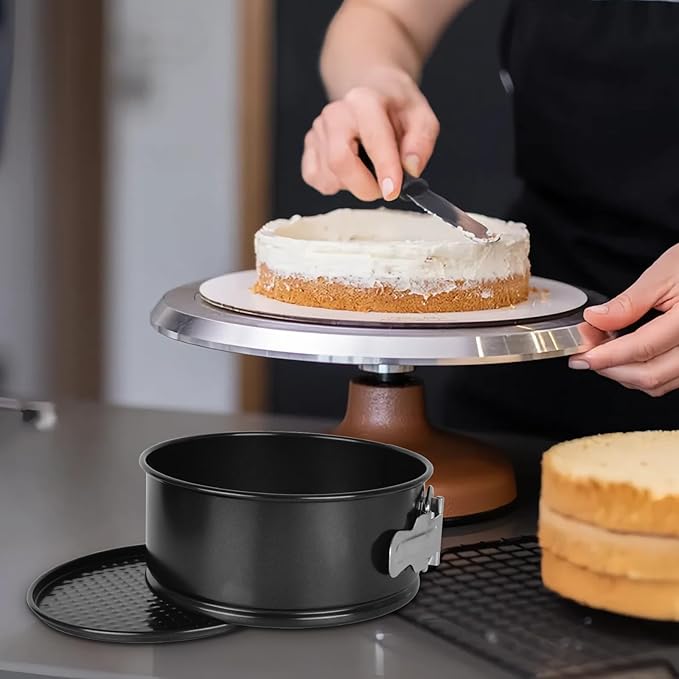 4pcs 6 inch springform pan，spring form pan for cheesecake with a detachable bottom，cake molds suitable for baking kitchens（black）