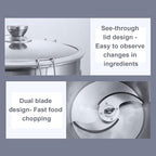 Kolice Commercial 34QT Food Processor, Stainless Steel Meat Chopper, Vegetable Cutter, Electric Food Chopper -Timer Control, Visible Transparent lid