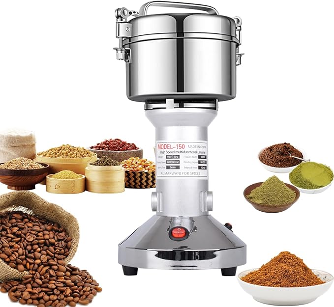 Grain Mill 150g High Speed Food Electric Stainless Steel Grinder Mill Seeds Flour Nut Pill Wheat Corn Herbs Spices & Seasonings Grinder Dry Grain Powder Machine