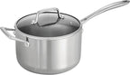 Tramontina Tri-Ply Clad Stainless Steel 4-Quart Sauce Pan with Glass Lid, Induction-Ready, Dishwasher-Safe, NSF-Certified