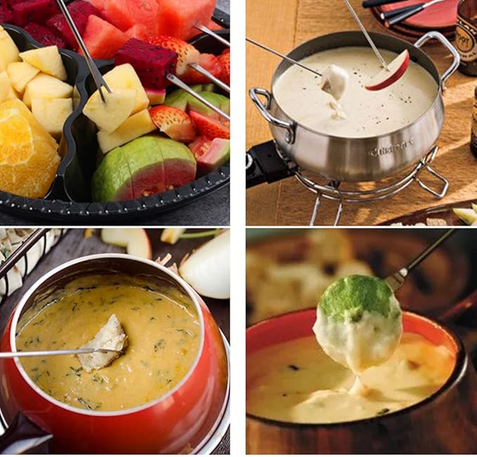 Stainless Steel Fondue Forks Cheese Fondue Fork Stainless Steel Fruit Forks Fondue Forks Set Bbq Forks Roasting Sticks For Hot Pot Barbecue (Handle Random Color)