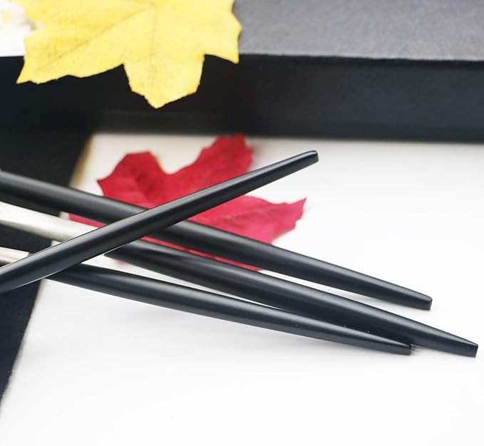 JASHII 18/10 Black Handle Flatware Silver Silverware Set 304 Stainless Steel Flatware Cutlery Set| 6-Piece Adaline Royal Modern Satin Finish| BEST Birthday Wedding Gift (Black Handle Matte Silver)